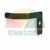 Black matte metal bracket or hook with a bent shape and a mounting hole on a white background.