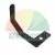 Black metal L-shaped bracket with a mounting hole