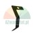 Black Z-shaped metal mounting clip with a hole and pointed tip on a white background.