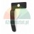 Black metal L-shaped mounting bracket with a hole on a white background.