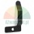 Black metal wall hook with a matte finish and a mounting hole.