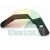Black metal mounting bracket with a curved shape and a screw hole.