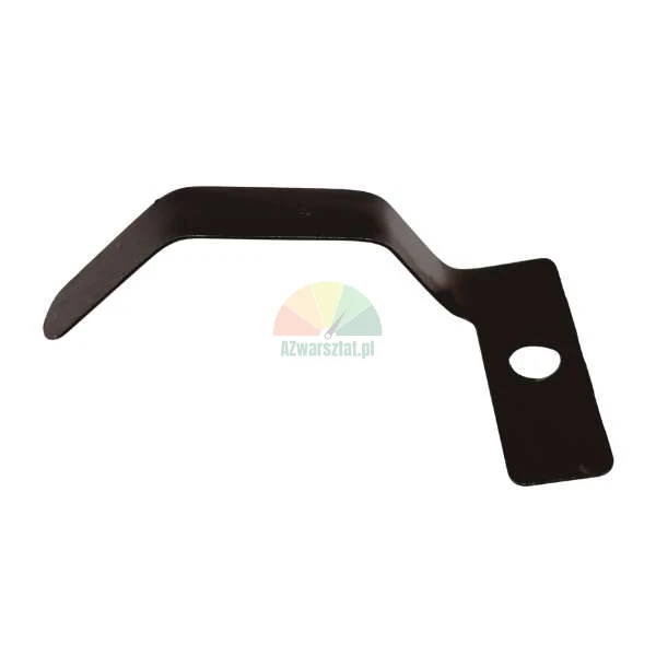 Black curved metal spring clip with a mounting hole