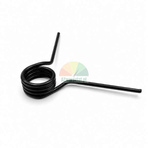 Black torsion spring 28mm on a white background