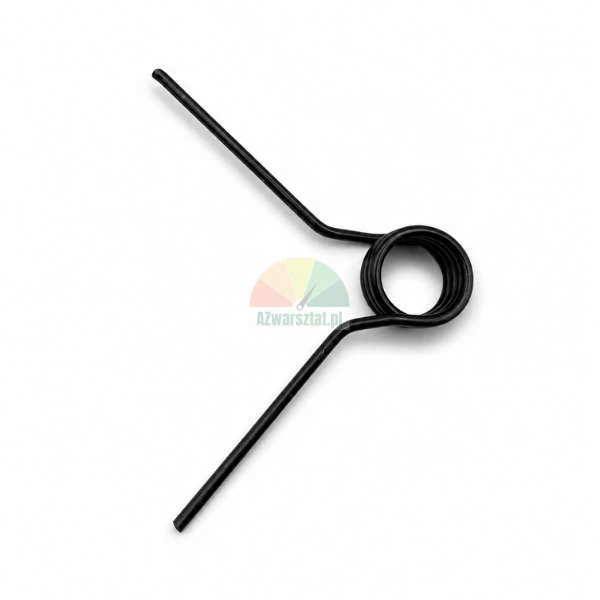 Black metal torsion spring on white background