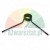 Black metal torsion spring with two legs on a white background.