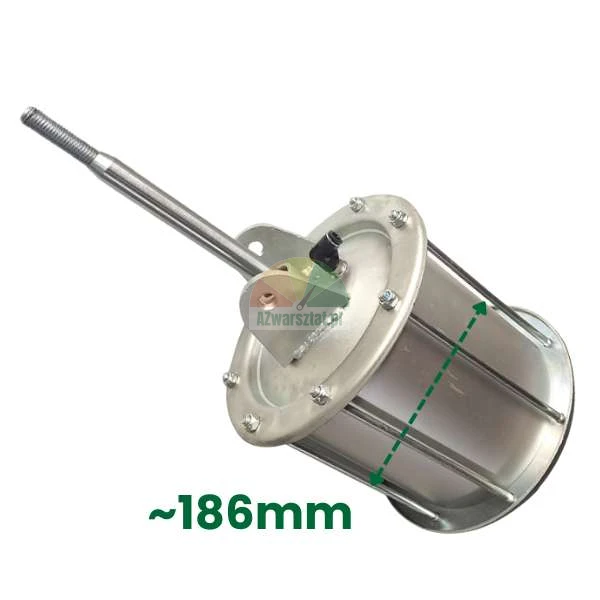 Pneumatic cylinder with a marked dimension of approximately 186 mm on the housing.