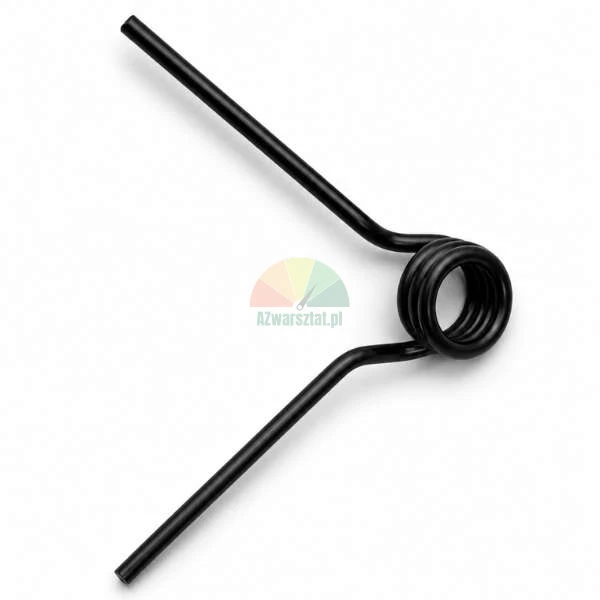 Black metal torsion spring on a white background