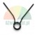Black metal torsion spring with two arms isolated on a white background