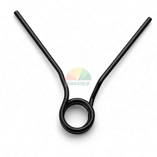 Black metal torsion spring with two arms isolated on a white background