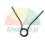 Black metal torsion spring with two arms on a white background