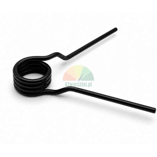Black torsion spring 26mm diameter on a white background