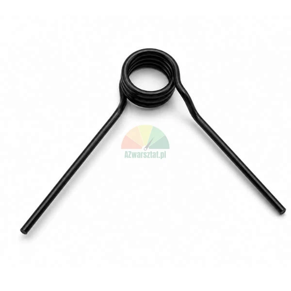 Black torsion spring on a white background
