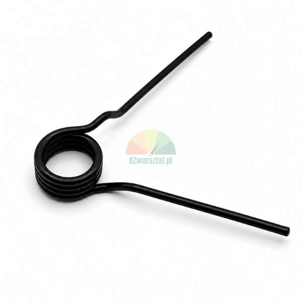 Black metal torsion spring on a white background