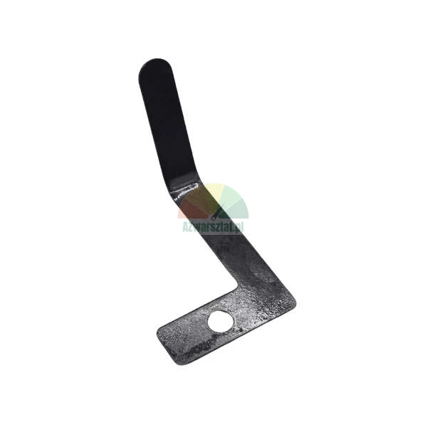 Black metal Z-shaped mounting bracket with a single mounting hole.