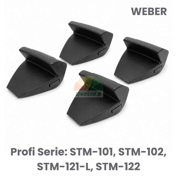 Set of four black plastic jaw protectors for Weber tire changers Profi Series STM-101, STM-102, STM-121-L, and STM-122.