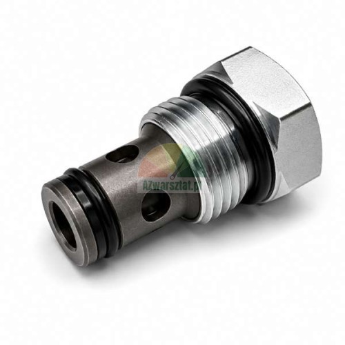 Hydraulic check valve with 19mm thread and black o-ring seals