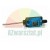 Dianqi ME-9101 mini limit switch with a flexible coil spring actuator and a blue plastic body on a white background.