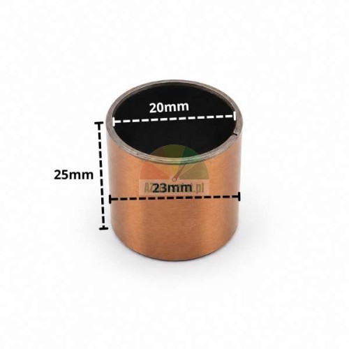 Copper-steel sliding bushing, dimensions 20x23x25 mm.