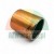 Copper-plated sleeve bushing with a dark lining, isolated on a white background.