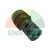 Green LED signal indicator lamp AD16-22, rear view showing terminals and black plastic body.