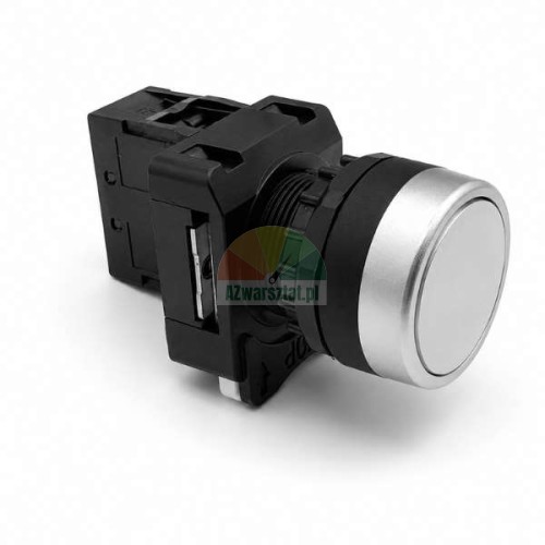 White XB2 push button switch for lifts with one normally open (1 NO) contact on a white background