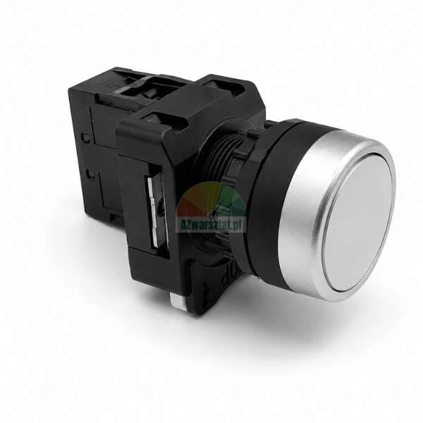 White XB2 push button switch for lifts with one normally open (1 NO) contact on a white background