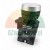 Industrial push button switch with a silver flush button and black ZB2-BE101 NO contact block on a white background.