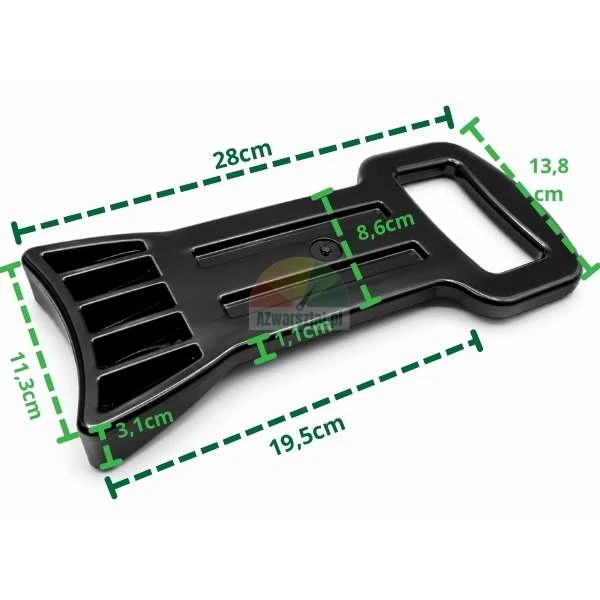 Black manual tapping block with marked dimensions