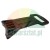 Black plastic car ice scraper with a handle on a white background
