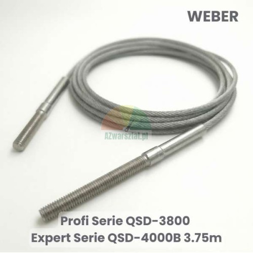 Steel equalizer cable for Weber lift Profi Serie QSD-3800 and Expert Serie QSD-4000B, length 3.75m with threaded studs