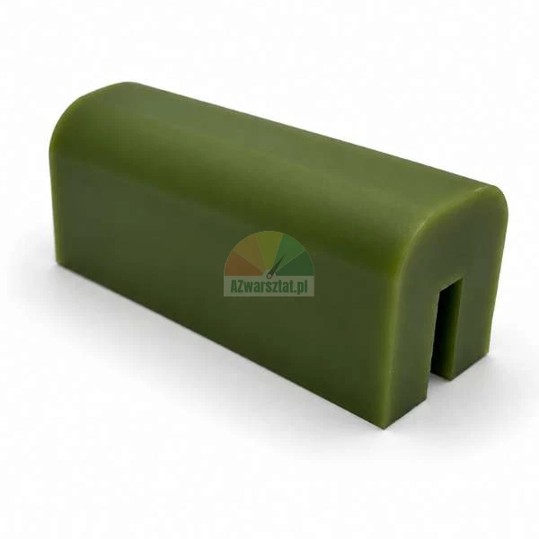 Green lift guide block measuring 7cm x 3cm x 2.9cm with a mounting slot, shown on a white background.