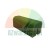 Green plastic sliding profile with a U-shaped cross-section, isolated on a white background.