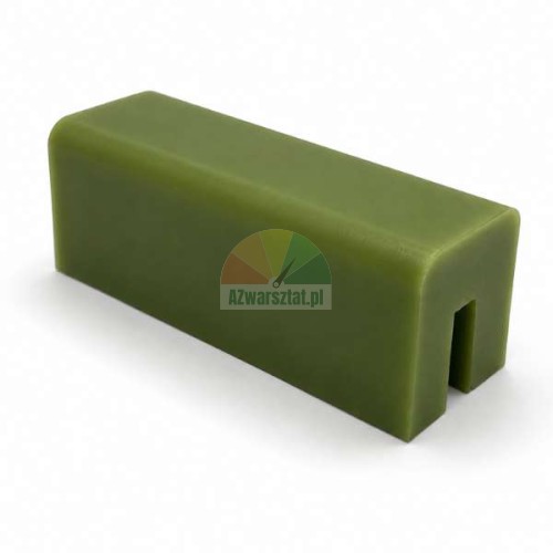 Green plastic lift guide block measuring 7.4cm x 2.8cm x 2.8cm, shown on a white background.