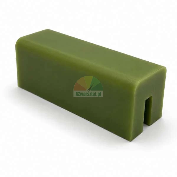 Green plastic lift guide block measuring 7.4cm x 2.8cm x 2.8cm, shown on a white background.