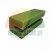 Olive green plastic C-profile sliding guide block with a slot on a white background