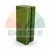 Green acrylic standing holder with a vertical slot for menus or business cards, on a white background.