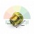 Brass pneumatic silencer with 9.7 mm thread and dimensions.