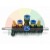 Pneumatic foot pedal air control valve distributor with 4x8mm push-in fittings, brass silencers, and metal control shaft.