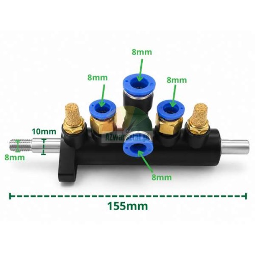 Pedal air distributor 4x8mm with dimensions