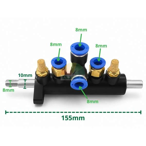 Pedal air distributor 4x8mm with dimensions