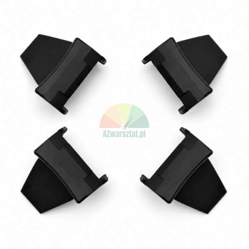 Set of four short black plastic clamp protectors type D for tire changers.