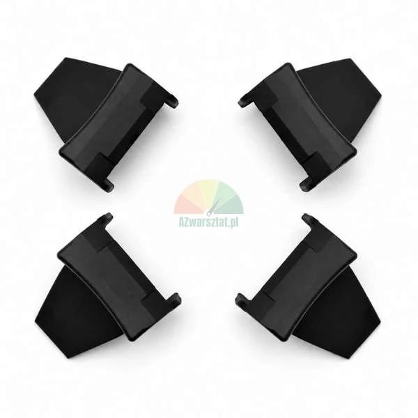 Set of four short black plastic clamp protectors type D for tire changers.