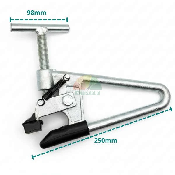 Mounting clamp for aluminum truck wheels with dimensions 98 mm and 250 mm.