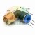 Angled pneumatic L-fitting with 12.7 mm thread and 6 mm push-in connection with dimensions