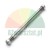 Long metal bolt axle with threads and hex nuts on both ends isolated on a white background