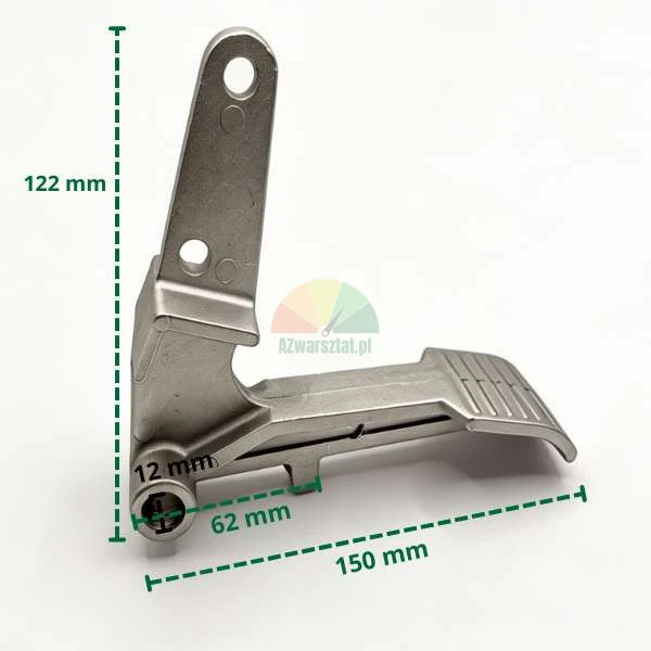 Aluminum pedal for tire changer type A with technical dimensions