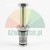 Metal banjo bolt with integrated mesh filter and o-ring seals on a white background.