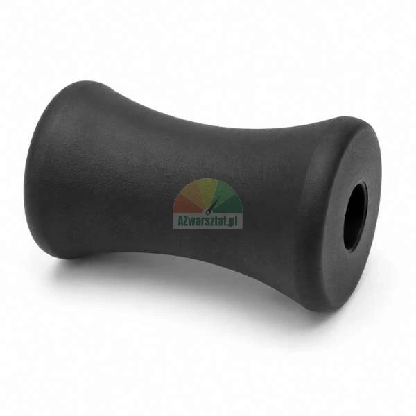 Black rubber pressure roller Type B with a concave profile and a mounting hole