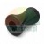 Black rubber hourglass-shaped roller with a central hole, isolated on a white background